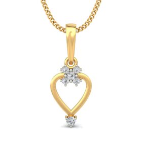 Sparking Gold Pendant 0.1 Ct Diamond Solid 14K Gold