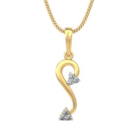 Adorable Gold Pendant 0.09 Ct Diamond Solid 14K Gold