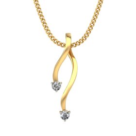 Brilliant Diamond Solitaire Pendant Necklace 0.1 Ct Diamond Solid 14K Gold