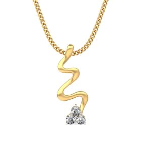 Casual Gold Pendant 0.075 Ct Diamond Solid 14K Gold