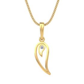 Adorable Diamond Solitaire Pendant 0.05 Ct Diamond Solid 14K Gold