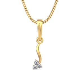 Bold Gold Pendant 0.045 Ct Diamond Solid 14K Gold