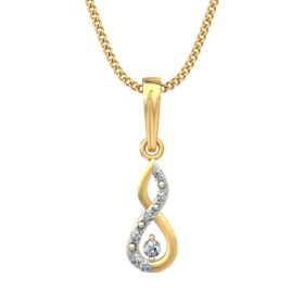 Brilliant Gold Pendant 0.07 Ct Diamond Solid 14K Gold