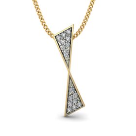 Contemporary Diamond Pendant 0.16 Ct Diamond Solid 14K Gold