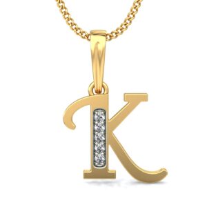 Dramatic K Diamond Letter Pendant