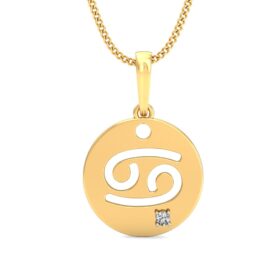 Casual Religious Pendant 0.035 Ct Diamond Solid 14K Gold