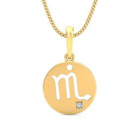 Innovative Gold Religious Pendant 0.04 Ct Diamond Solid 14K Gold