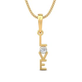 Elegant Love Pendant 0.1 Ct Diamond Solid 14K Gold