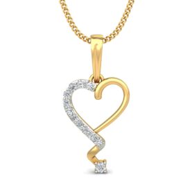 Graceful Diamond Heart Pendants 0.13 Ct Diamond Solid 14K Gold