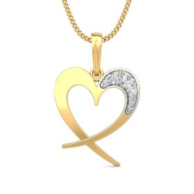 Glamarous Heart Pendants 0.06 Ct Diamond Solid 14K Gold