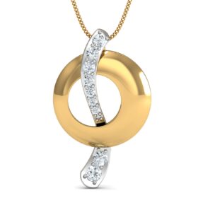 Casual gold pendant necklace 0.09 Ct Diamond Solid 14K Gold