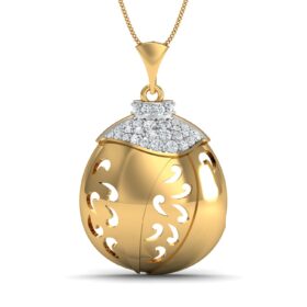 Contemporary white gold pendant 0.28 Ct Diamond Solid 14K Gold