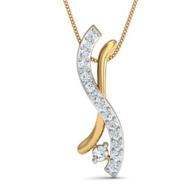 Dramatic charm pendant 0.15 Ct Diamond Solid 14K Gold