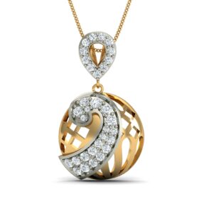 Elegant white gold diamond pendant 0.32 Ct Diamond Solid 14K Gold