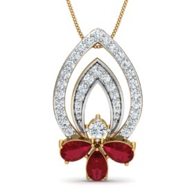 Handcrafted gemstone pendant 0.35 Ct Diamond Solid 14K Gold