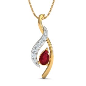 Glamarous gemstone pendant 0.07 Ct Diamond Solid 14K Gold