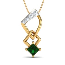 Floral gemstone pendant 0.07 Ct Diamond Solid 14K Gold