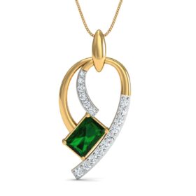 Fashionable gemstone pendant 0.16 Ct Diamond Solid 14K Gold