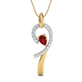 Lovely gemstone pendant 0.2 Ct Diamond Solid 14K Gold