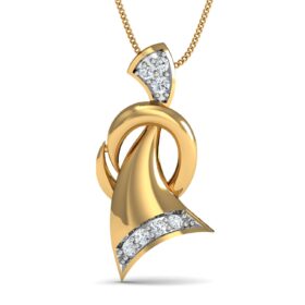 Timeless pendant necklace 0.07 Ct Diamond Solid 14K Gold