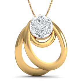 Stylish gold pendant 0.25 Ct Diamond Solid 14K Gold