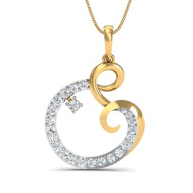 Stunning gold pendant necklace 0.27 Ct Diamond Solid 14K Gold
