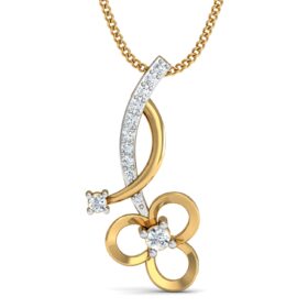 Innovative white gold pendant 0.12 Ct Diamond Solid 14K Gold