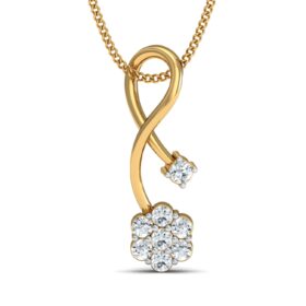 Beautiful charm pendant 0.205 Ct Diamond Solid 14K Gold