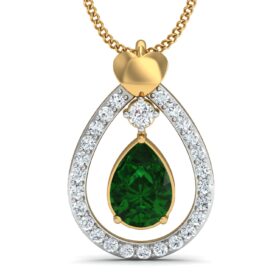 Brilliant gemstone pendant 0.26 Ct Diamond Solid 14K Gold