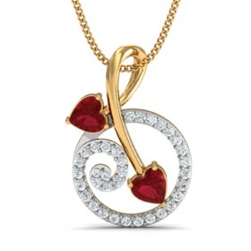 Charming gemstone pendant 0.34 Ct Diamond Solid 14K Gold