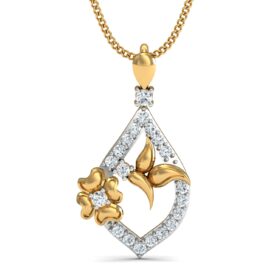 Flawless gold pendant necklace 0.2 Ct Diamond Solid 14K Gold