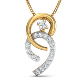 Precious gold diamond pendant 0.17 Ct Diamond Solid 14K Gold