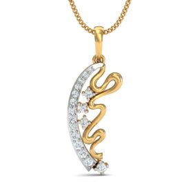 Unique charm pendant 0.17 Ct Diamond Solid 14K Gold