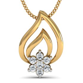 Sparking pendant necklace 0.13 Ct Diamond Solid 14K Gold