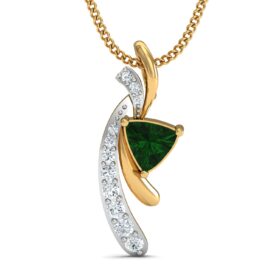 Casual gemstone pendant 0.11 Ct Diamond Solid 14K Gold