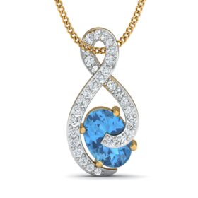 Stylish gemstone pendant 0.31 Ct Diamond Solid 14K Gold