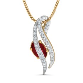 Sparking gemstone pendant 0.33 Ct Diamond Solid 14K Gold