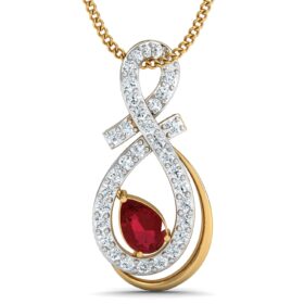 Innovative gemstone pendant 0.34 Ct Diamond Solid 14K Gold