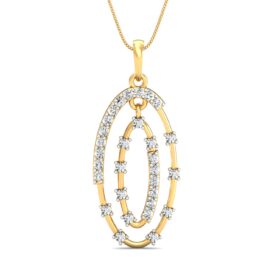 Brilliant white gold pendant 0.33 Ct Diamond Solid 14K Gold