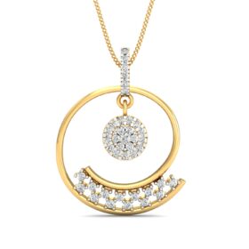 Bold diamond pendant 0.58 Ct Diamond Solid 14K Gold