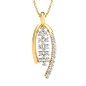 Classic gold pendant necklace 0.27 Ct Diamond Solid 14K Gold