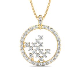 Contemporary diamond pendant 0.51 Ct Diamond Solid 14K Gold