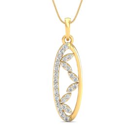 Dramatic white gold pendant 0.22 Ct Diamond Solid 14K Gold