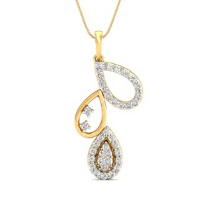 Elegant gold diamond pendant 0.44 Ct Diamond Solid 14K Gold