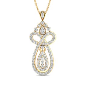 Handmade charm pendant 1.06 Ct Diamond Solid 14K Gold