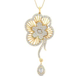 Fashionable pendants for women 1.5 Ct Diamond Solid 14K Gold