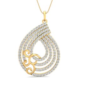 Exatic white gold pendant 1.56 Ct Diamond Solid 14K Gold