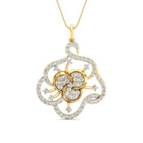 Unique white gold diamond pendant 0.955 Ct Diamond Solid 14K Gold