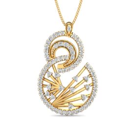 Stylish diamond pendant necklace 0.73 Ct Diamond Solid 14K Gold