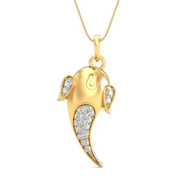 Sparking gold pendant 0.25 Ct Diamond Solid 14K Gold